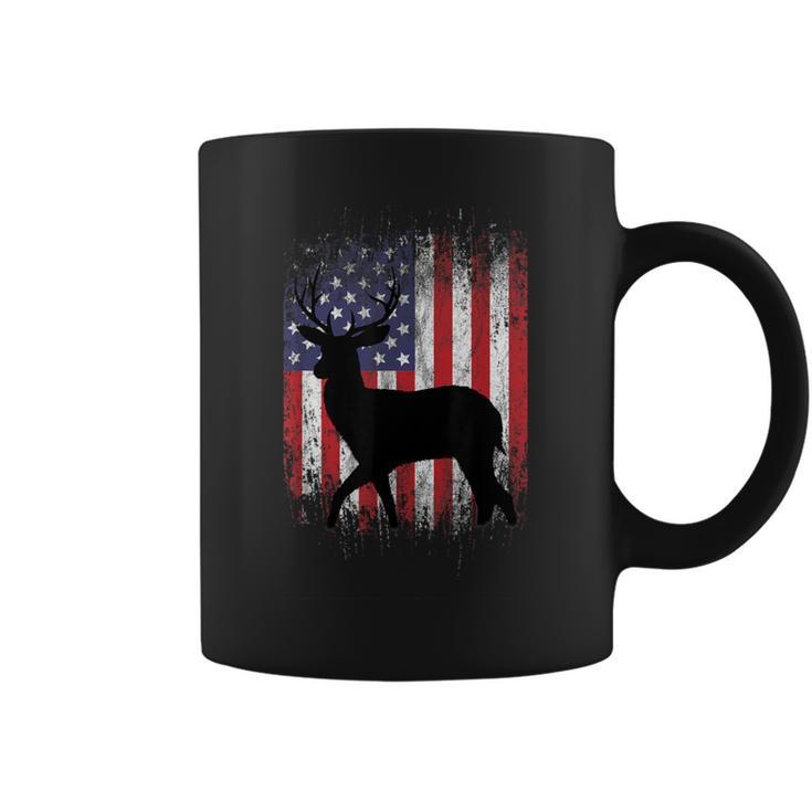 American Deer Hunting Patriotic Hunter Flag Whitetail Buck Coffee Mug