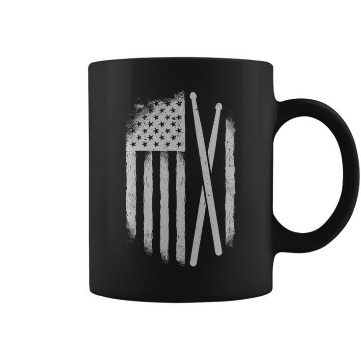 American Flag Drumsticks Usa Drummers Vintage Drum Sticks Coffee Mug