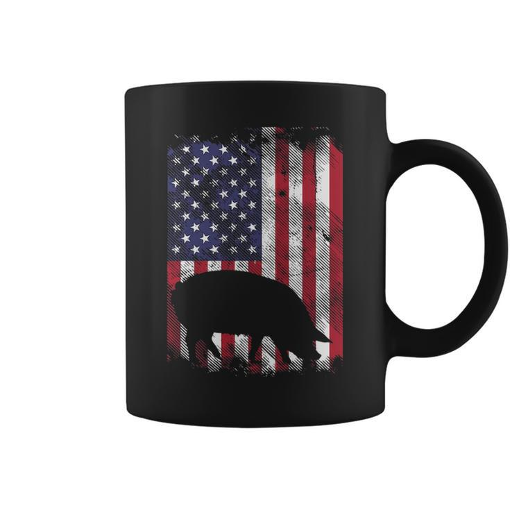 American Flag Pig Vintage Farm Animal Patriotic Piggy Coffee Mug