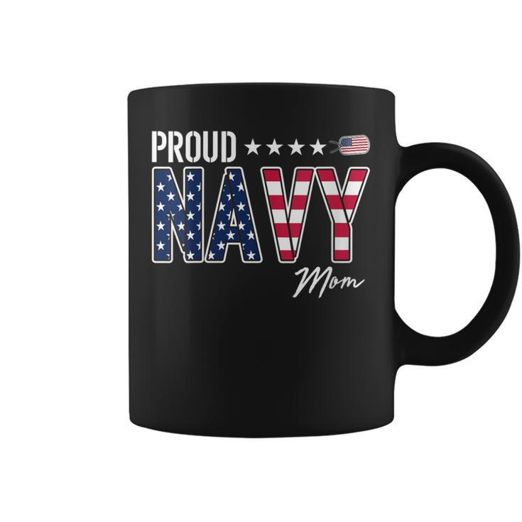 American Flag Proud Navy Mom Coffee Mug