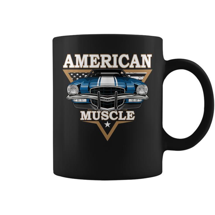 American Flag Vintage Muscle Car Hot Rod And Muscle Car Coffee Mug