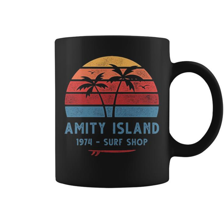 Amity Island Surf 1974 Surf Shop Sunset Surfing Vintage Coffee Mug