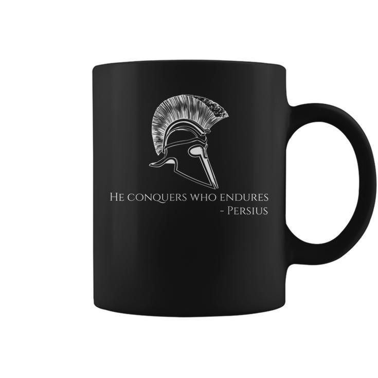 Ancient Roman Poet Persius He Conquers Who Endures Coffee Mug