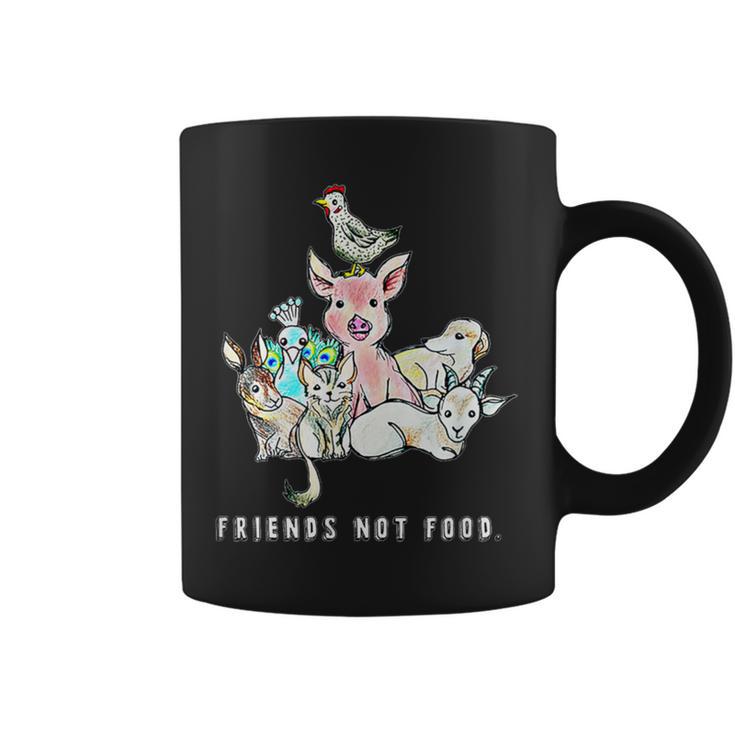 Animals Are Friends Not Food Pig Cow Sheep Vegan Vegetarian Coffee Mug