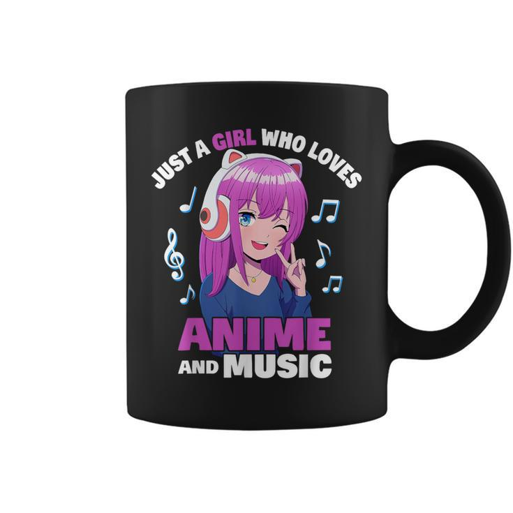 Anime Girl Just A Girl Who Loves Anime And Music Coffee Mug