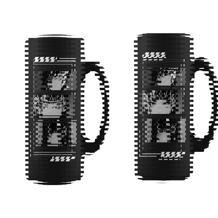 Anime Girls Eyes Soft Grunge Estética Japonés Manga Arte Taza de café