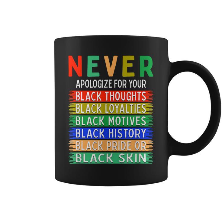 Never Apologize For Your Blackness Black History Month Coffee Mug