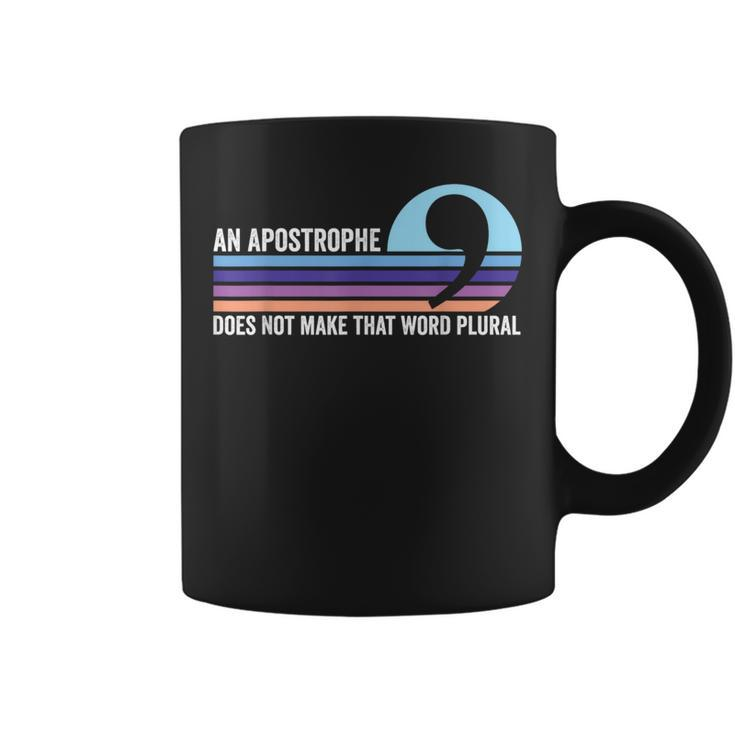 Apostrophe Does Not Make Vintage Stripe Teacher Coffee Mug