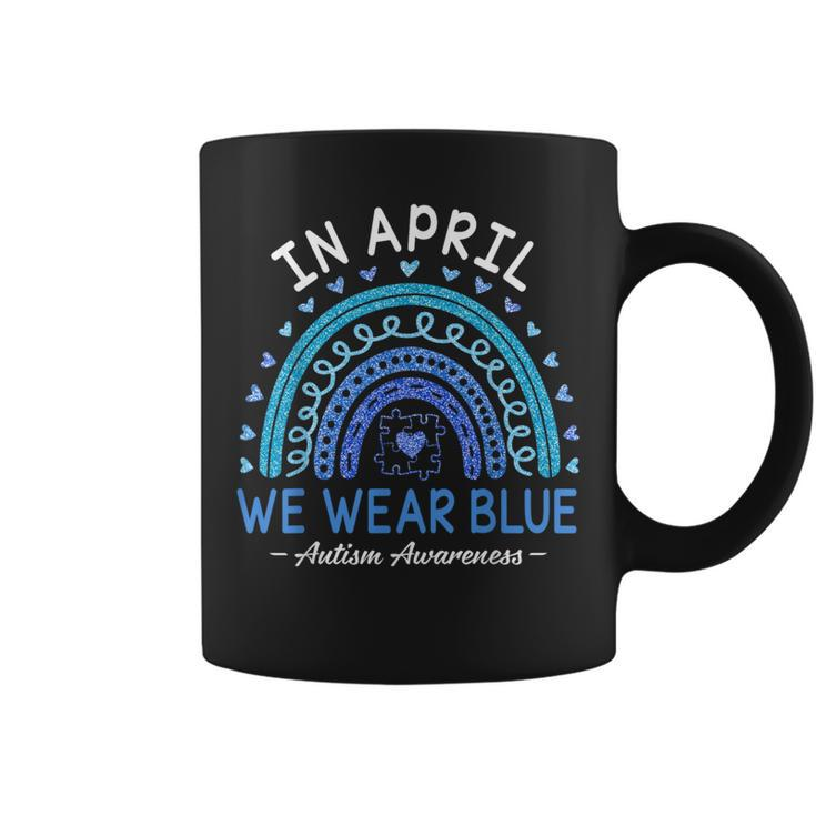 In April We Wear Blue Autism Awareness Matching Family Coffee Mug