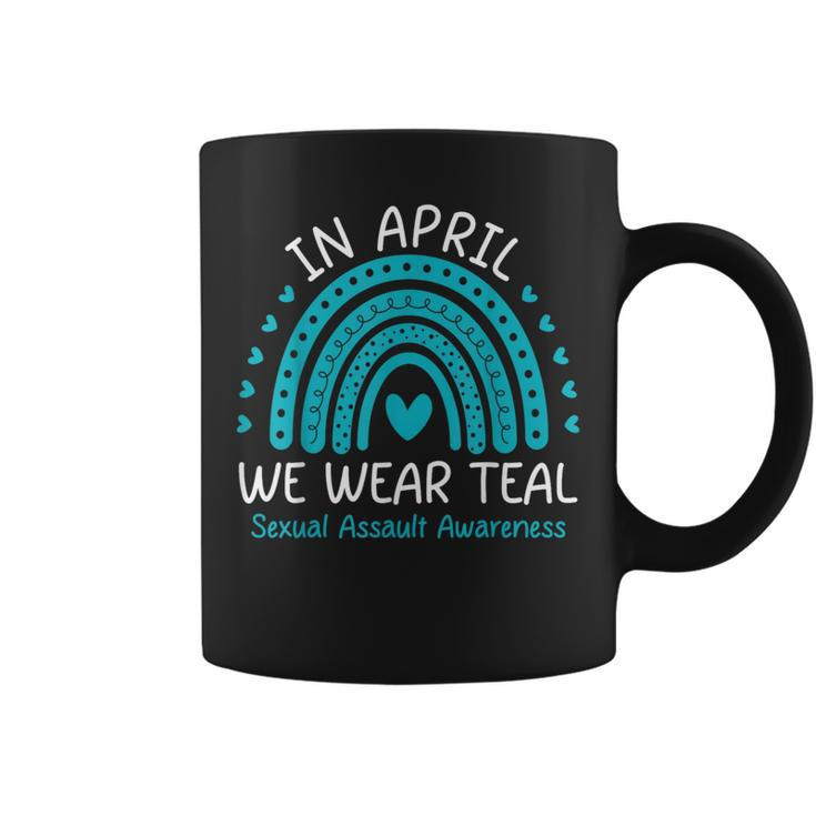In April We Wear Teal Sexual Assault Awareness Month Coffee Mug