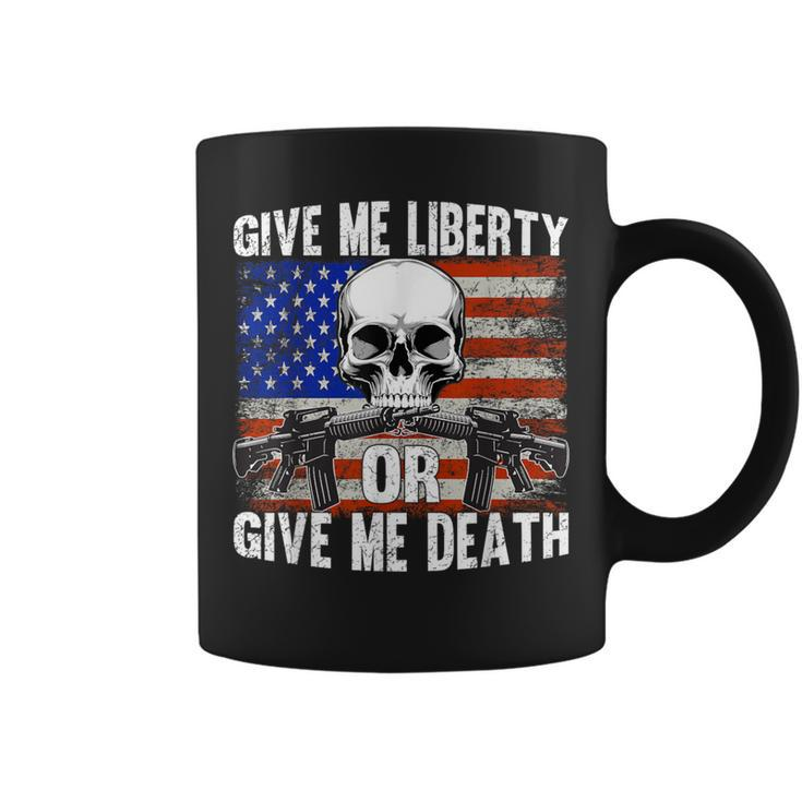 Ar-15 Give Me Liberty Or Give Me Death Skull Ar15 Rifle Coffee Mug