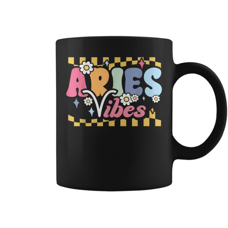 Aries Vibes Zodiac March April Birthday Astrology Groovy Coffee Mug