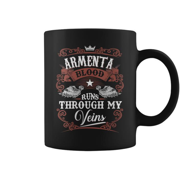 Armenta Blood Runs Through My Veins Vintage Family Name Coffee Mug