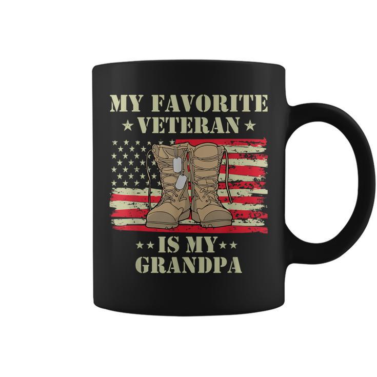 Army Veterans Day My Favorite Veteran Is My Grandpa Kids Coffee Mug