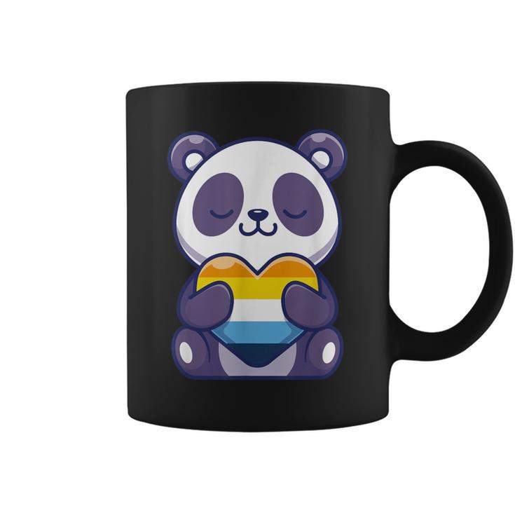 Aroace Pride Aro Ace Panda Heart Aromantic Asexual Pride Coffee Mug