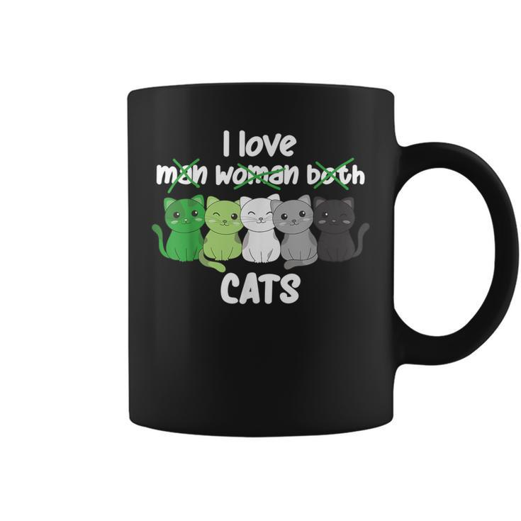 Aromantic Flag Pride Lgbtq Cats Cute Aromantic Cat Coffee Mug
