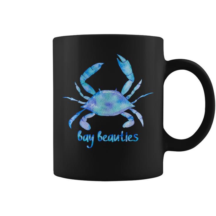 Artistic Watercolor Blue Crab Bay Beauties Coffee Mug