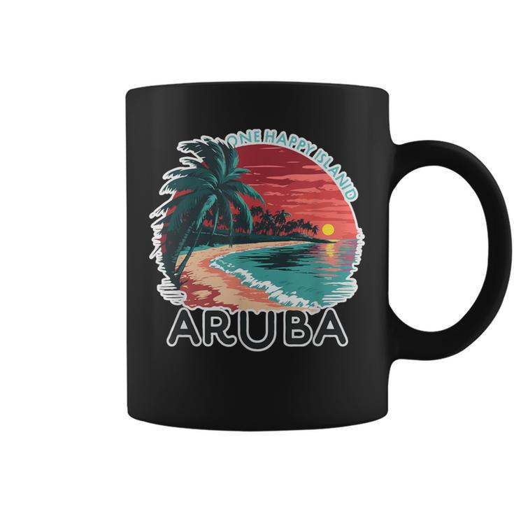 Aruba's One Happy Island Beautiful Sunset Beach Coffee Mug