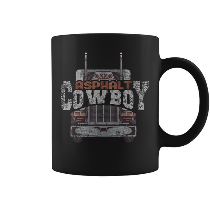 Asphalt Cowboy Cool Truck Driver Trucker Coffee Mug