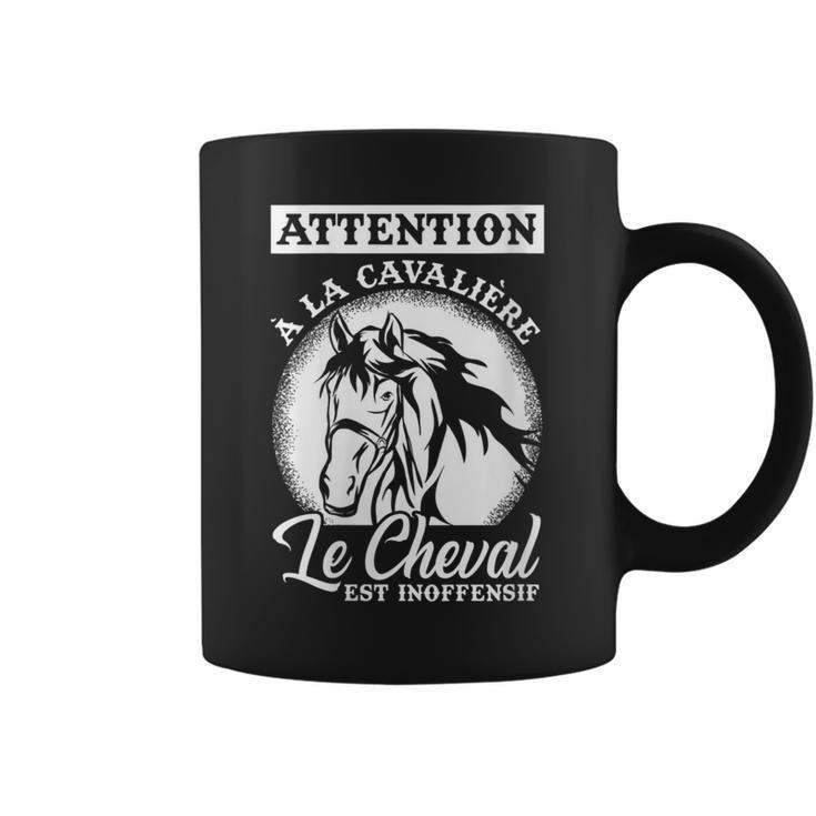 Sweat à Capuche Cheval – Attention à La Cavalière Le Cheval Est Inoffensif – Humour Équitation – Cadeau Cavalier Fun