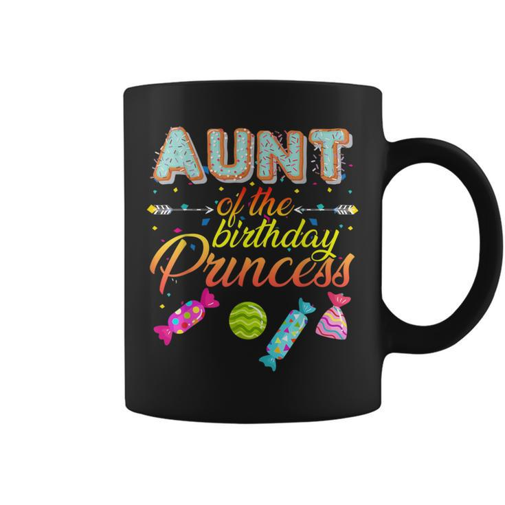 Aunt Of The Birthday Princess Bday Girl Family Donut Candy Coffee Mug