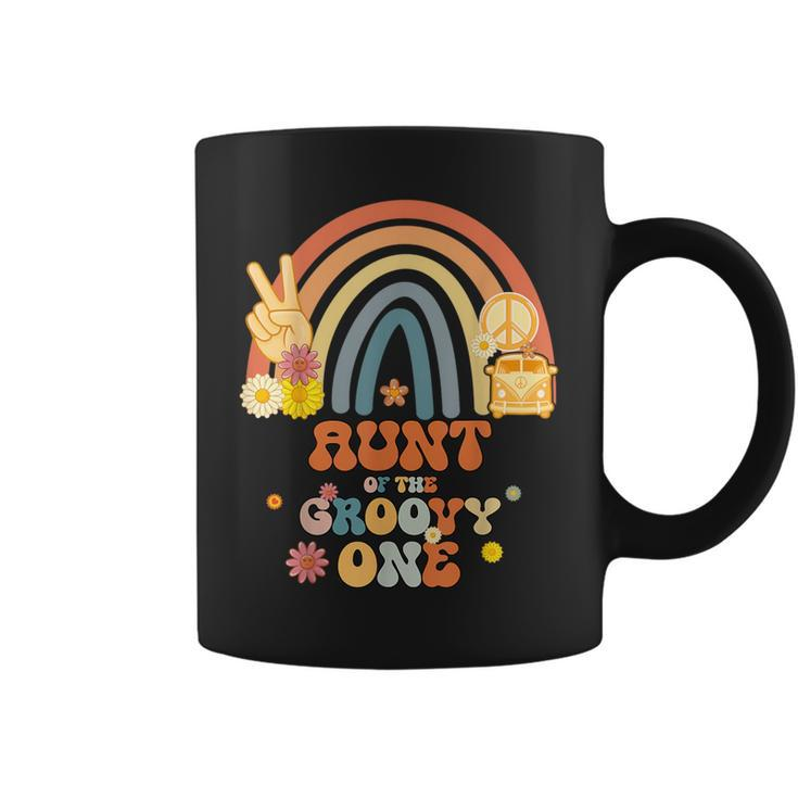 Aunt Of The Groovy One Rainbow Boho Birthday Party Coffee Mug