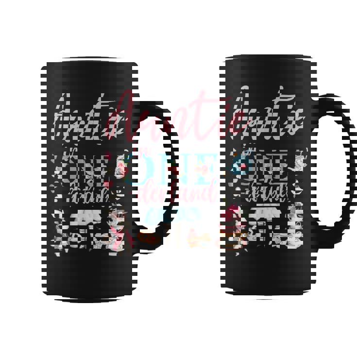 Auntie Of The 1St Birthday Girl Auntie In Onderland Family Coffee Mug