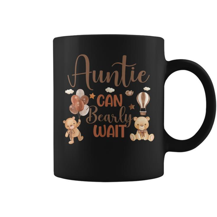 Auntie Can Bearly Wait Bear Gender Neutral Boy Baby Shower Coffee Mug