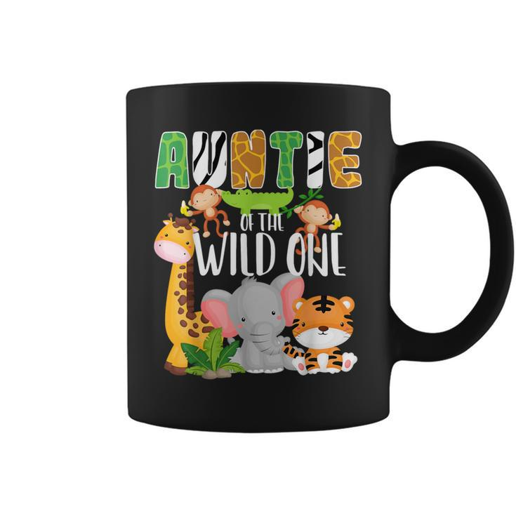 Auntie Of The Wild One Zoo Theme Birthday Safari Animals Coffee Mug