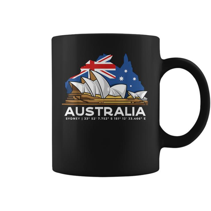 Australia Sydney Gps Coordinates Opera House Coffee Mug