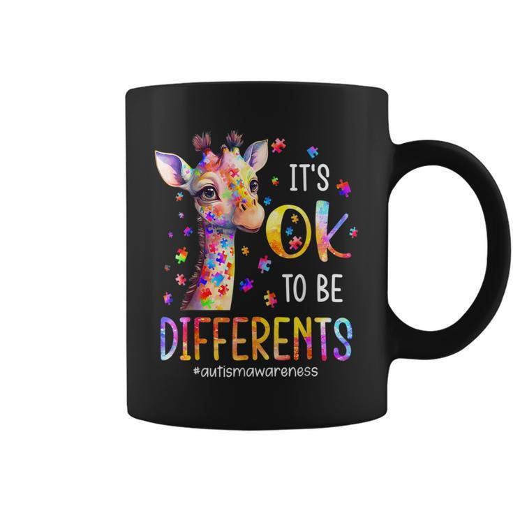 Autism Awareness Cute Giraffe Animal It's Ok To Be Different Coffee Mug