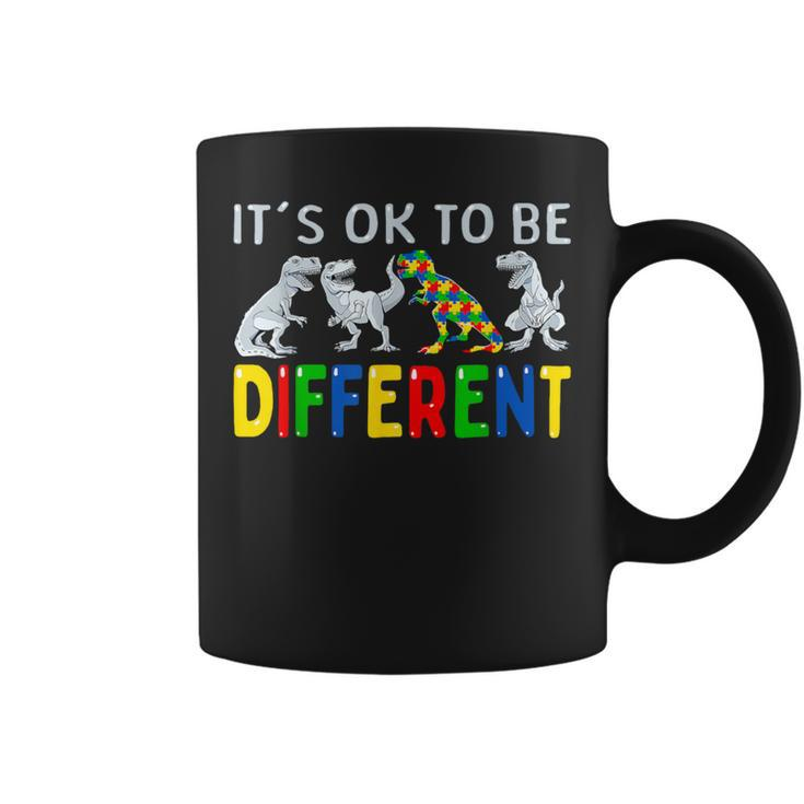 Autism Awareness Dinosaur Kid Boys It's Ok To Be Different Coffee Mug