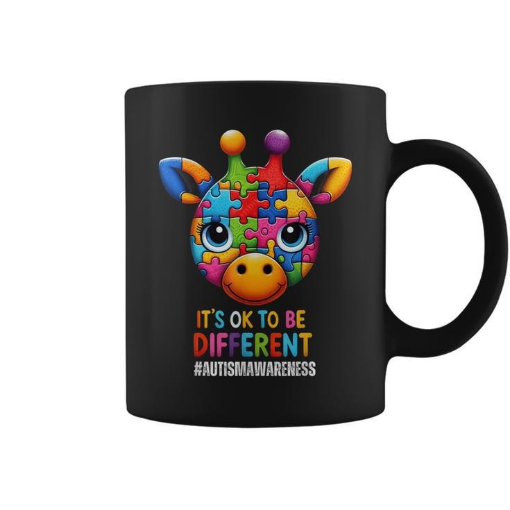 Autism Awareness Giraffe It's Ok To Be Different Coffee Mug