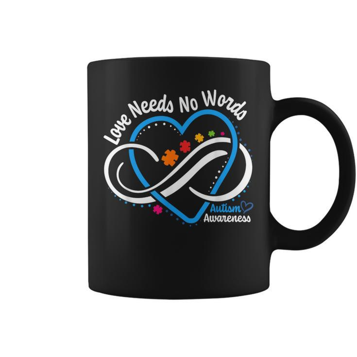 Autism Awareness Love Needs No Words Infinity Heart Autism Coffee Mug