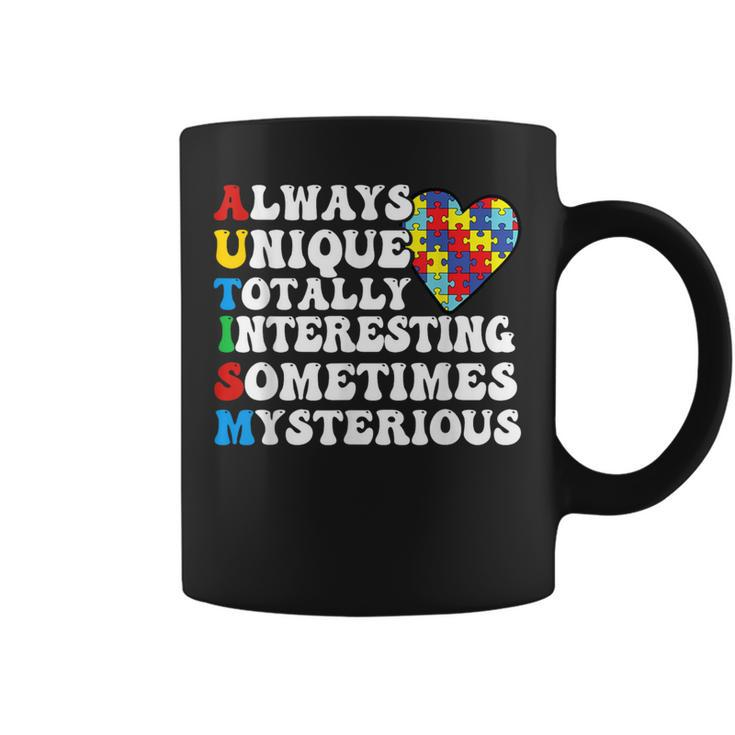 Autism Awareness Support Saying With Puzzle Pieces Coffee Mug