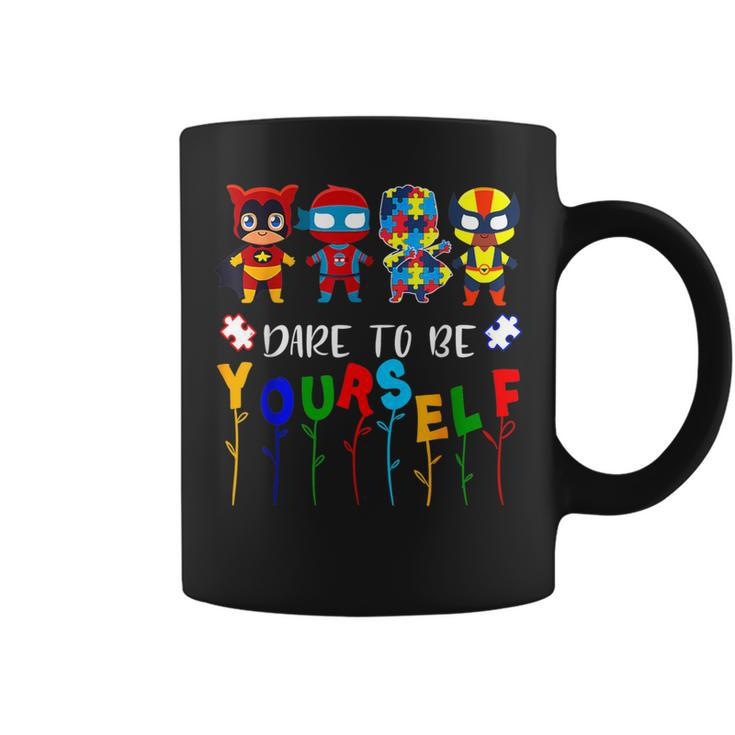 Autism Dare To Be Yourself Dabbing Superheroes Boys Coffee Mug