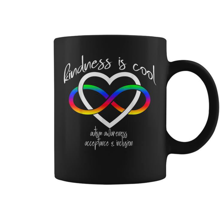 Autism Kindness Is Cool Autism Infinity Heart Rainbow Coffee Mug