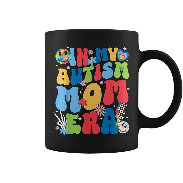 In My Autism Mom Era Autism Awareness Support Puzzle Groovy Coffee Mug