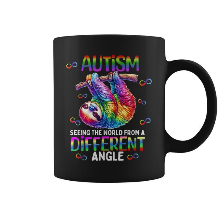 Autism Rainbow Sloth Seeing The World From Different Angle Coffee Mug