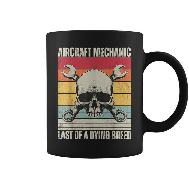 Aviation Mechanic Vintage Skull Vintage Aircraft Mechanic Coffee Mug