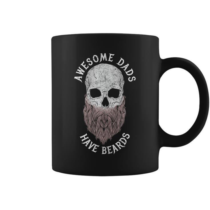 Awesome Dads Have Beards Bearded Skull Fathers Day Coffee Mug