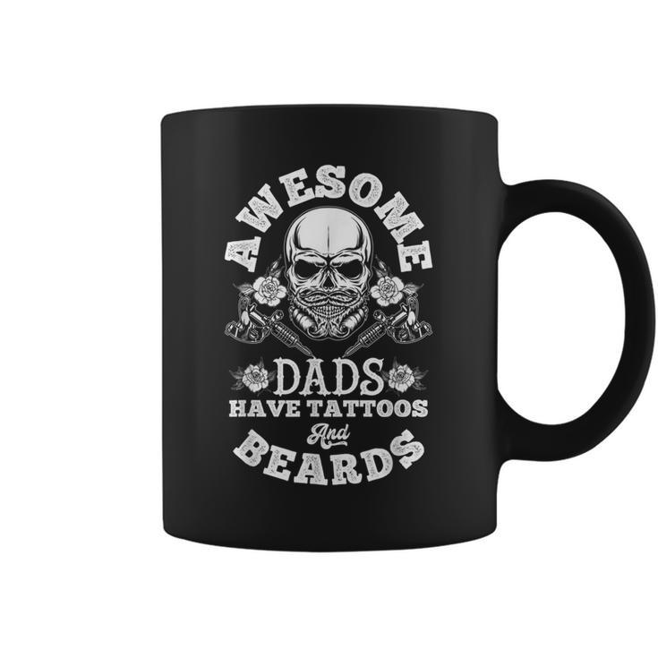 Awesome Dads Have Tattoos And Beards For Dad Coffee Mug