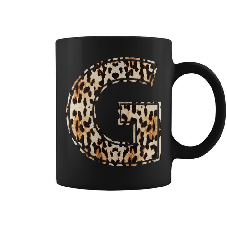 Awesome Letter G Initial Name Leopard Cheetah Print Coffee Mug