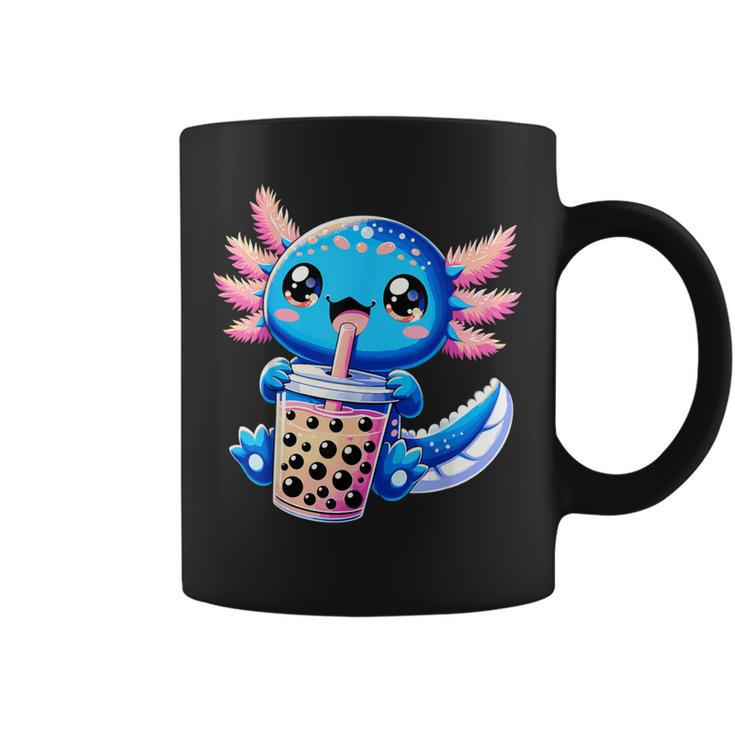 Axolotl Bubble Boba Tea Anime Cute Kawaii Blue Axolotl Coffee Mug
