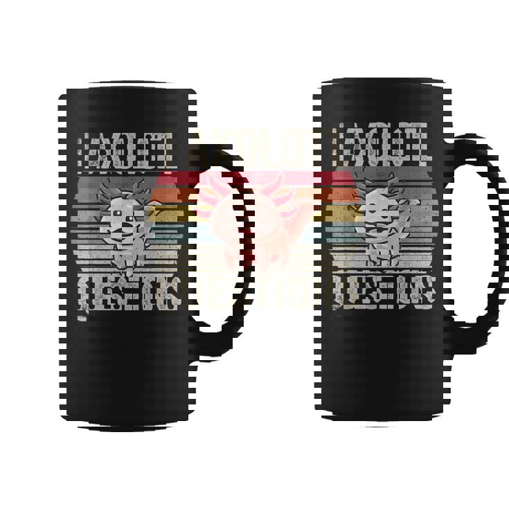 I Axolotl Preguntas Retroinatge Divertido Lindo Axolotl Taza de café