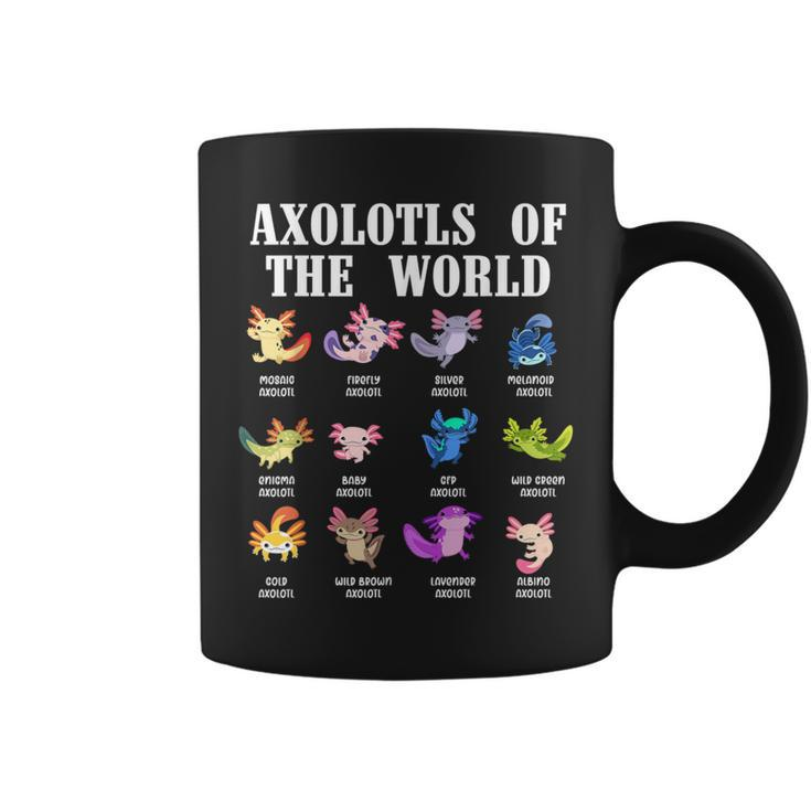 Axolotls Of The World Mexican Salamander Chart Amphibian Coffee Mug