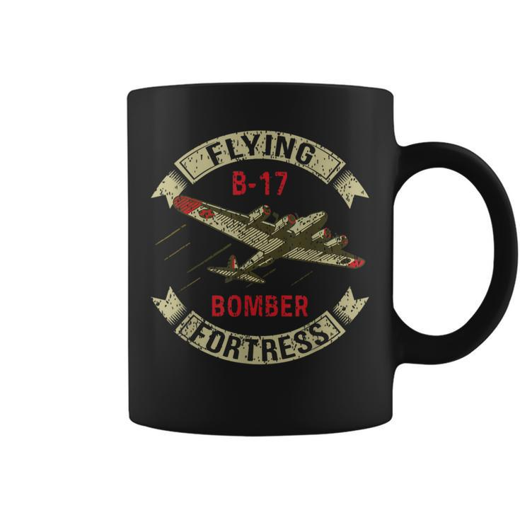 B17 Heavy Bomber Ww2 Plane Aircraft Usa Flag Veteran Pilot Coffee Mug