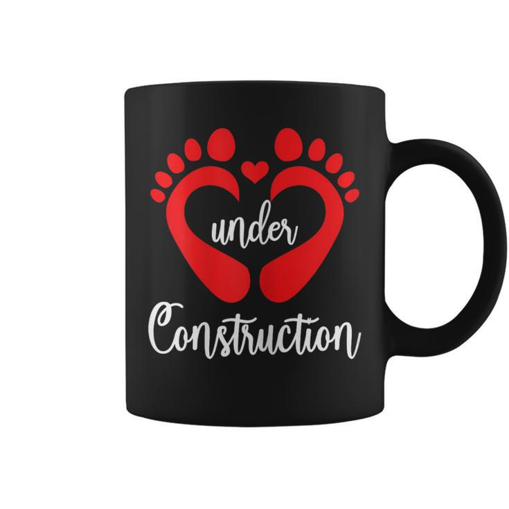 Baby Under Construction Baby Feet Heart Pregnant Maternity Coffee Mug