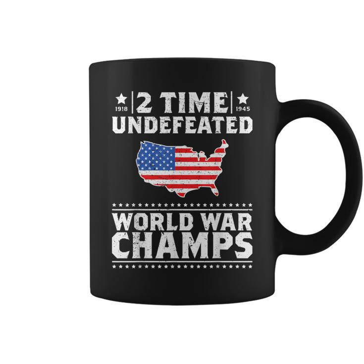 Back To Back 2 Time Undefeated World War Champs Coffee Mug