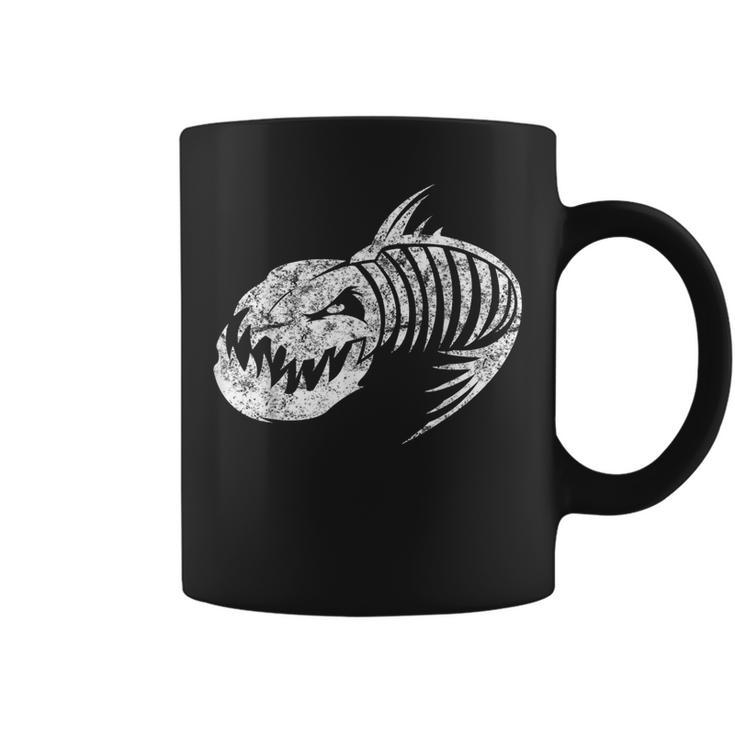 Badass Fish Bone Skeleton Vintage Coffee Mug